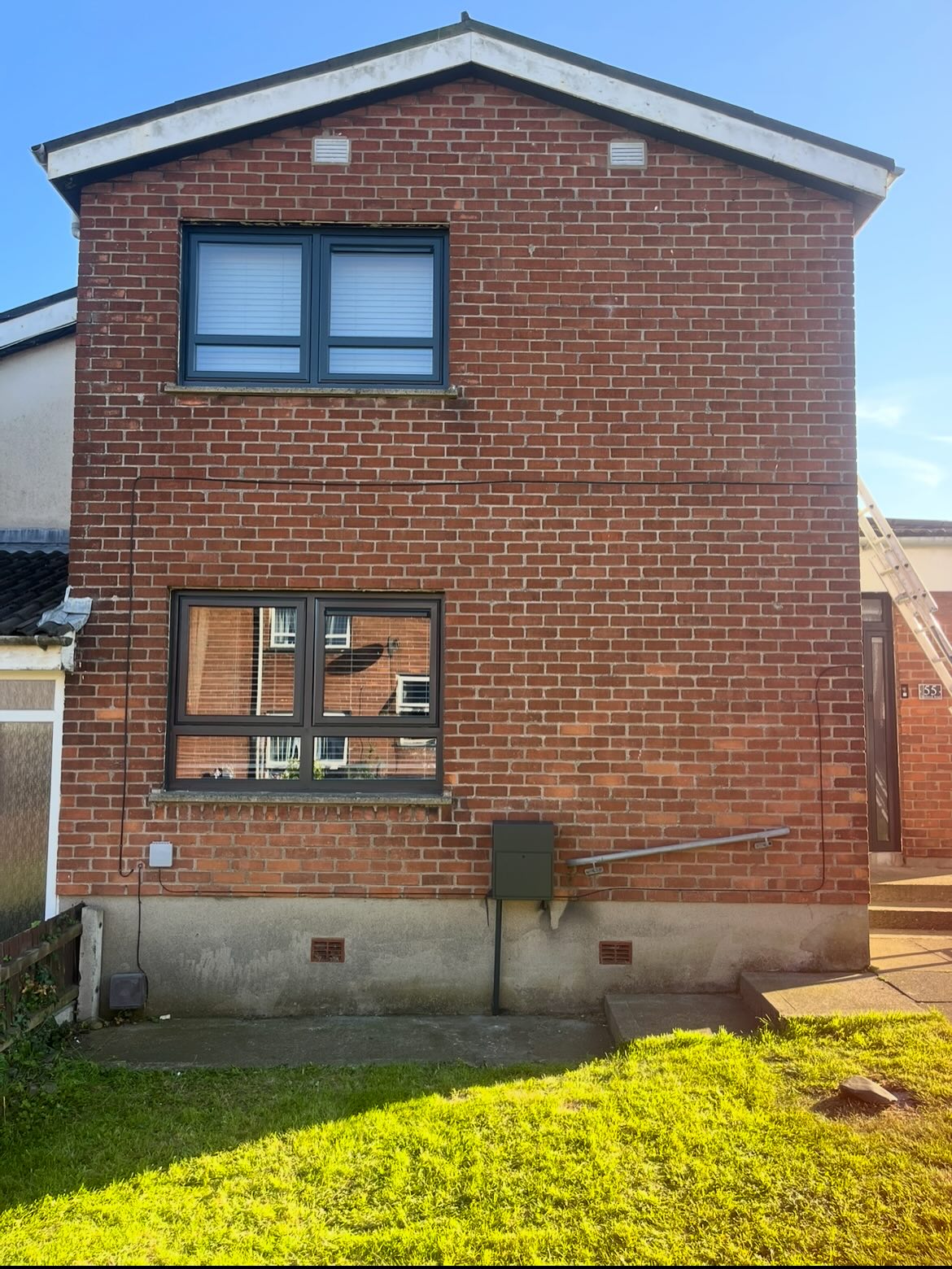 Resprayed PVC windows of a house in Newtownards