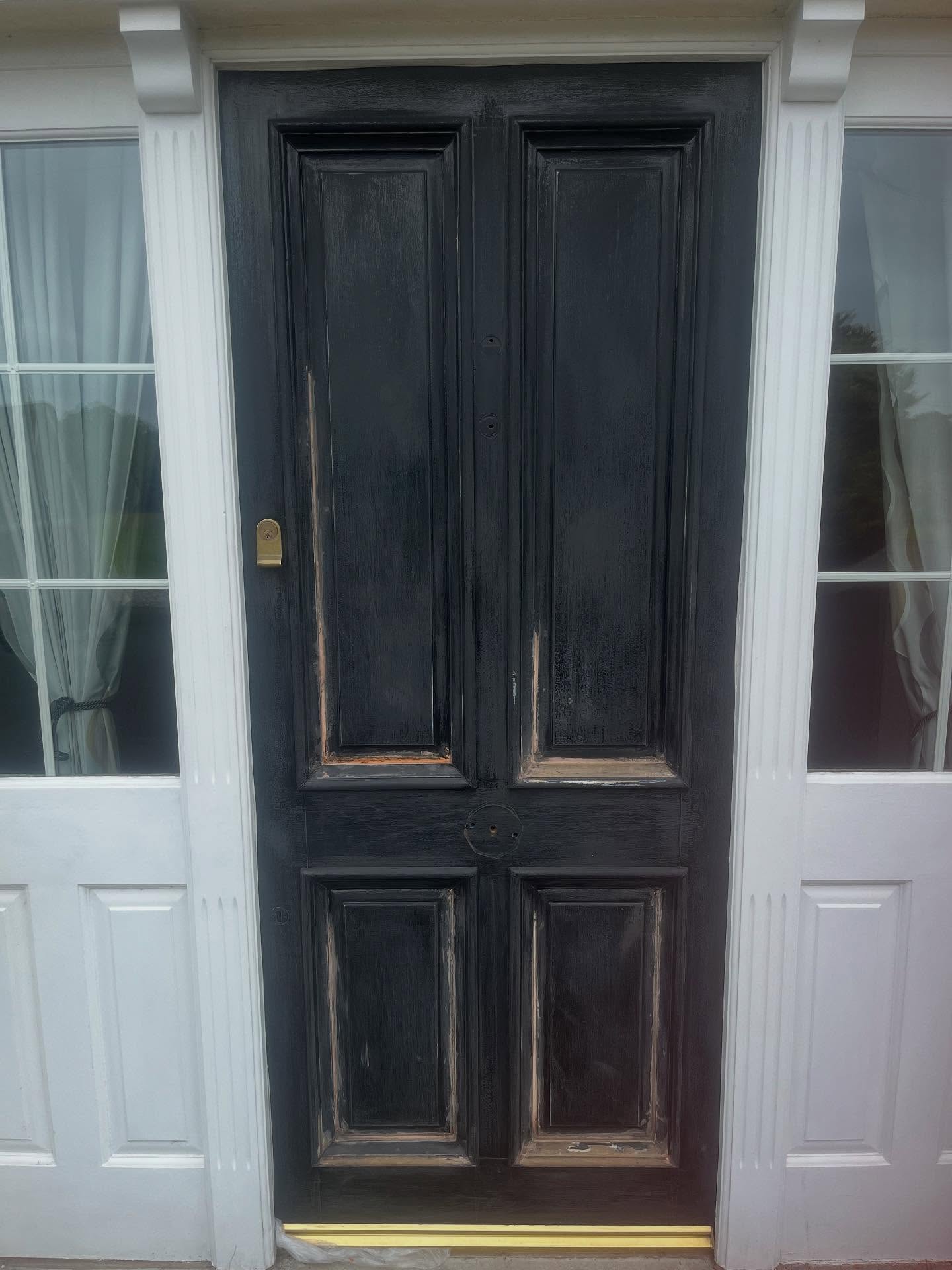 Door sanded down and prepped for spraying in Newtownards