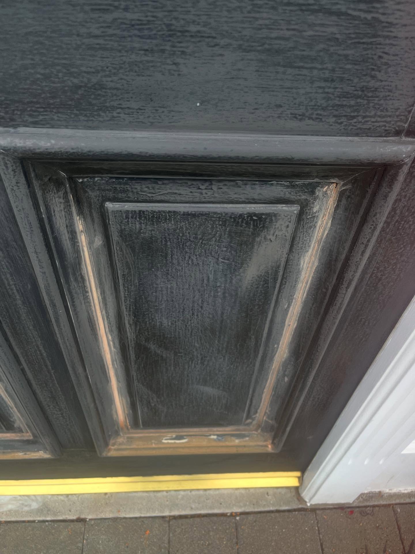 Prepping a door for respraying in Newtownards
